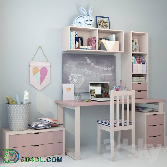Table Chair Writing desk and decor for a child 5