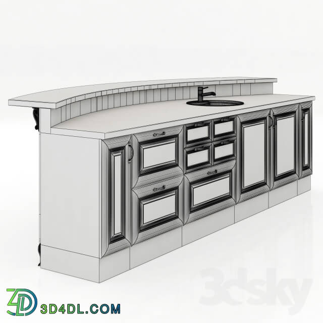 Kitchen classic kitchen island