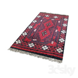 Carpets - Burgundy kilim with rhombus 