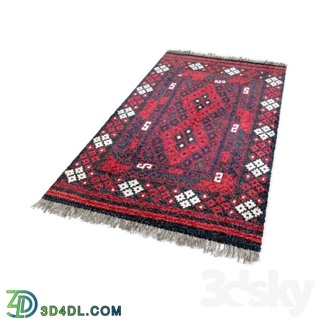 Carpets - Burgundy kilim with rhombus