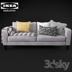 Sofa - KARLSTAD sofa with pillows and plaid _IKEA_ 