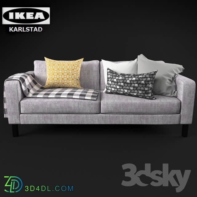 Sofa - KARLSTAD sofa with pillows and plaid _IKEA_