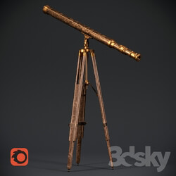 Other decorative objects - Brass telescope on a tripod 