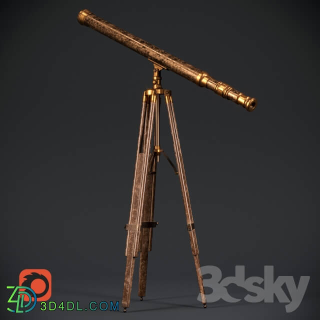 Other decorative objects - Brass telescope on a tripod