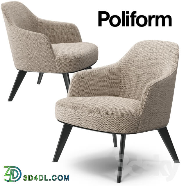 Poliform Jane armchair metal base