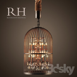 Ceiling light - RH _ VINTAGE BIRDCAGE CHANDELIER EXTRA-SMALL 