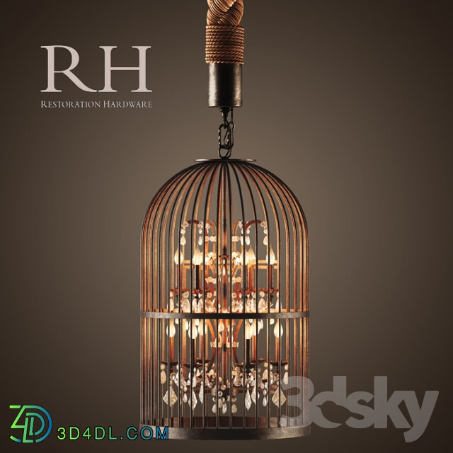 Ceiling light - RH _ VINTAGE BIRDCAGE CHANDELIER EXTRA-SMALL