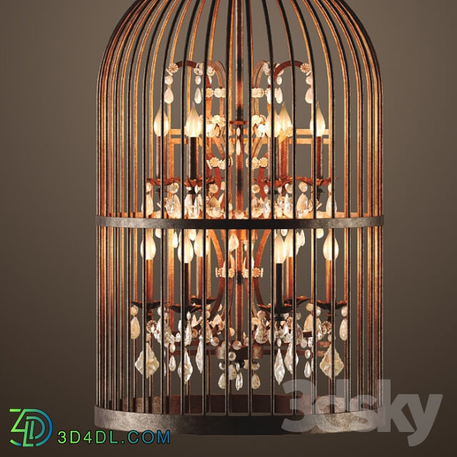 Ceiling light - RH _ VINTAGE BIRDCAGE CHANDELIER EXTRA-SMALL