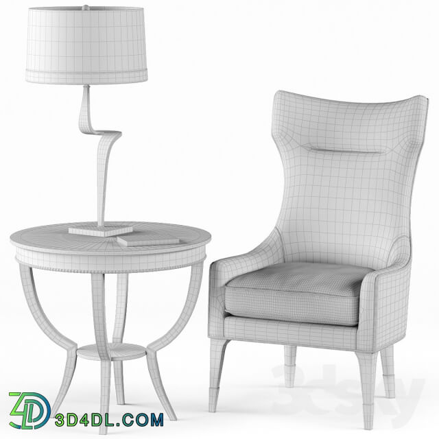 Arm chair - Gina Chair_ Thad Lamp_ Scheffield Round End Table