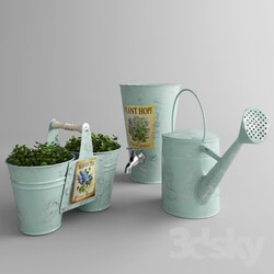 Other decorative objects Plant pots and watering can 