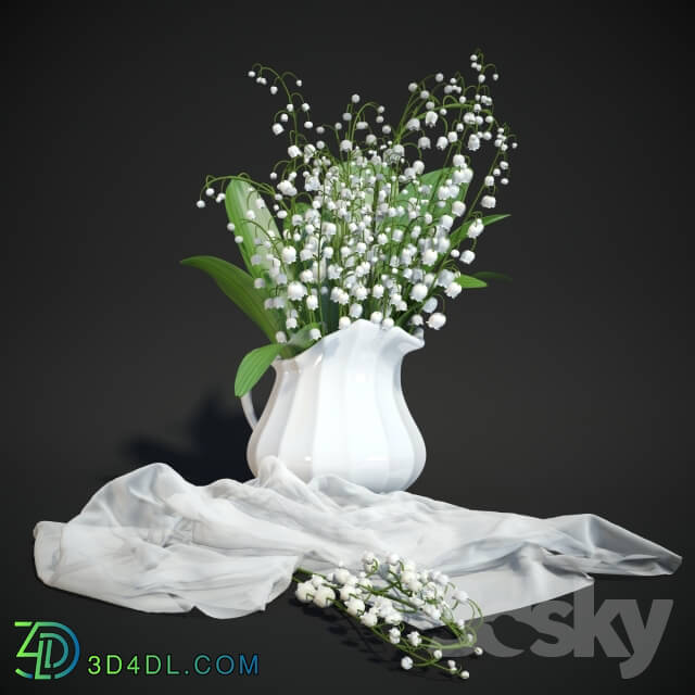 Plant Lily of the valley in vase