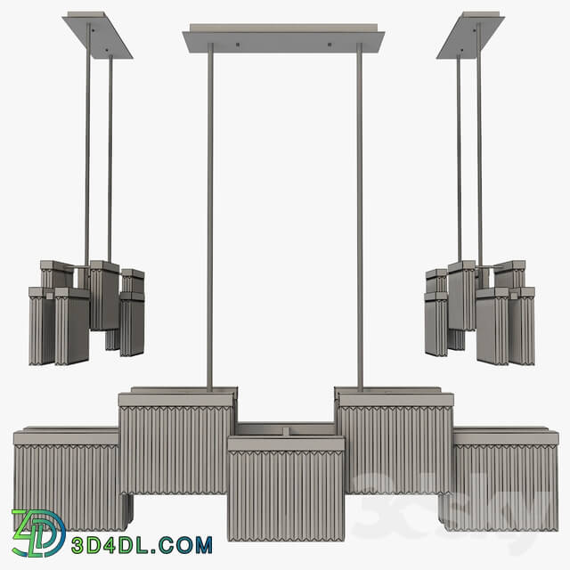 C Webster and sons Melton Chandelier Pendant light 3D Models