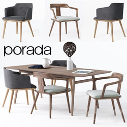 Table Chair Dining chair and table Porada 