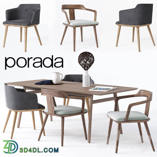 Table Chair Dining chair and table Porada
