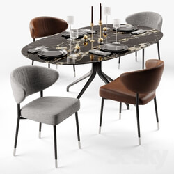 Table Chair Minotti Mills and Claydon table 