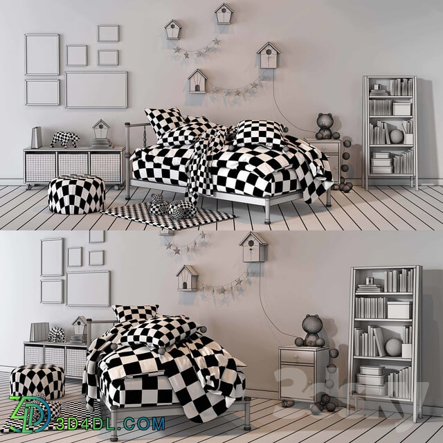 Full furniture set - Girl bedroom set 02