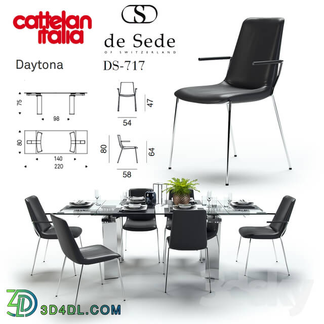 Table Chair Table Daytona Cattelan Italia Chair DS 717 de Sede