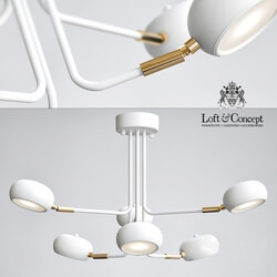 Ceiling light - Curved Stix Chandelier 6 White 