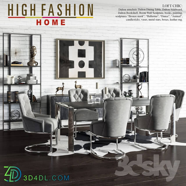 Table Chair High Fashion Home Loft Chic Dalton