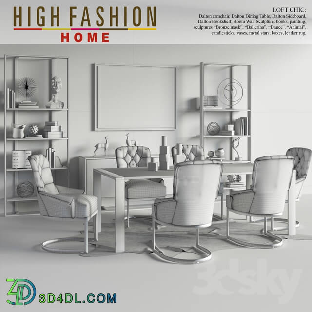 Table Chair High Fashion Home Loft Chic Dalton