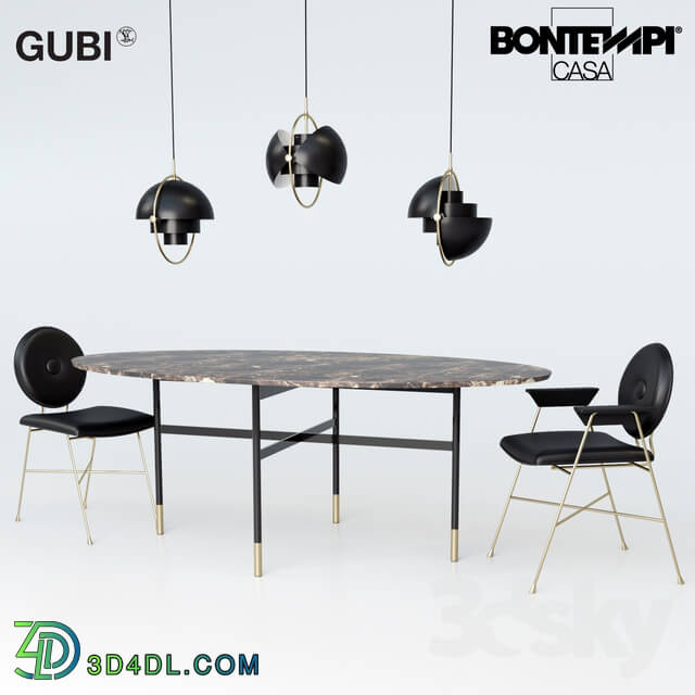 Table Chair Bontempi Glamor table Penelope chair Gubi Multi Lite