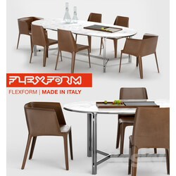 Table Chair Flexform Dining Set 