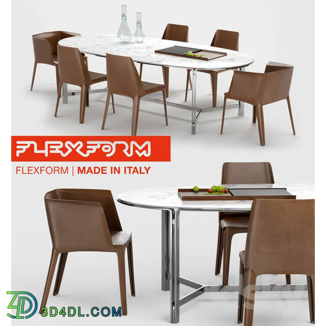 Table Chair Flexform Dining Set