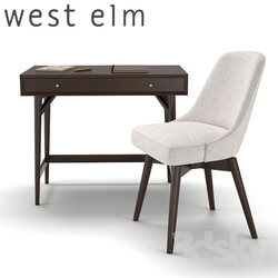 Table Chair West Elm Mid Century Mini Desk Dark Mineral and Swivel Office Chair 