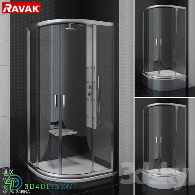 Semi circular shower cabins Ravak BLIX