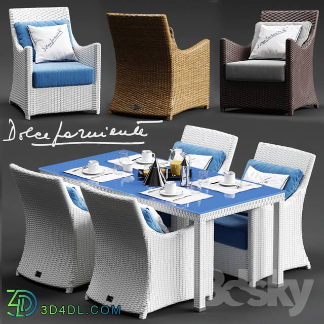 Table _ Chair - Dolcefarniente SCAURI Armchair and PALINURO Table