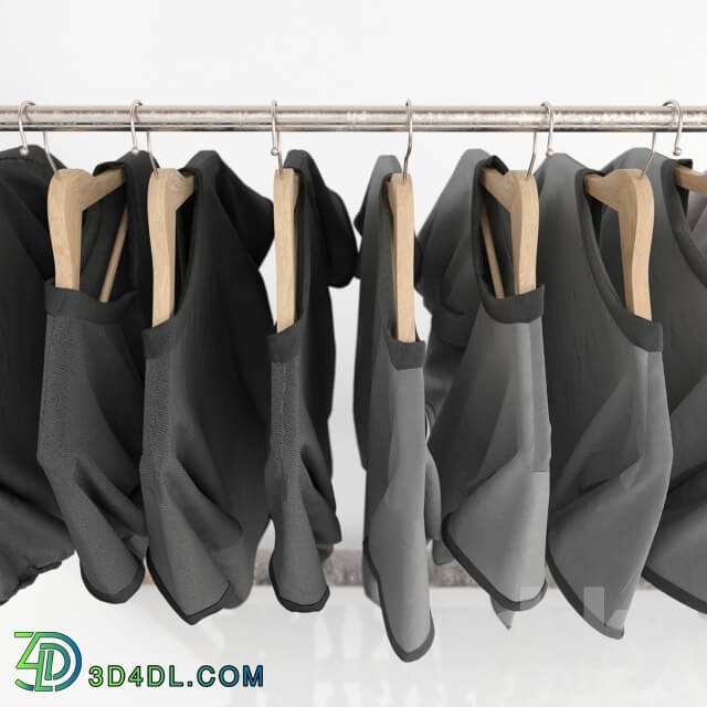 Set of clothes on a hanger Clothes 3D Models