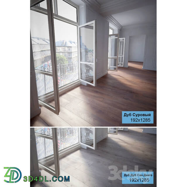 Wood - 2 types of parquet_ Oak San Diego_ Oak Severe