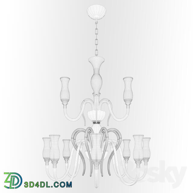 Murano Glass Chandelier 6 3 Lights model 1022 Pendant light 3D Models