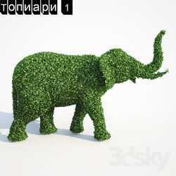 Topiary Elephant 3D Models 