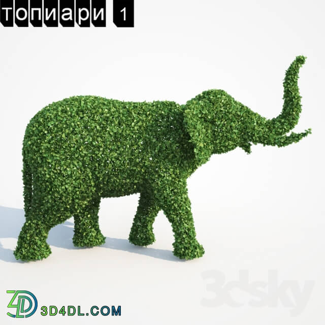 Topiary Elephant 3D Models