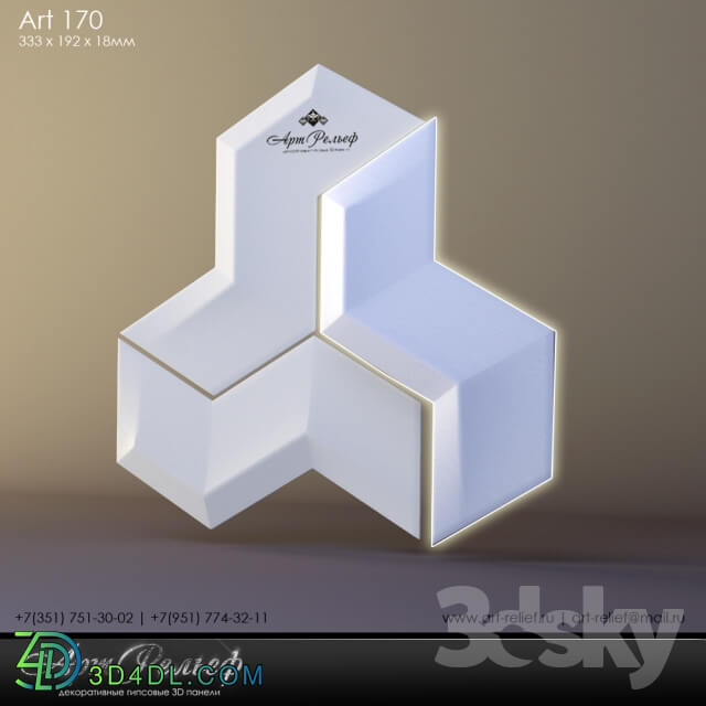 3d plaster panel 170 by Art Relief