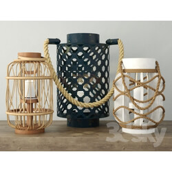 Other decorative objects - Rope _amp_ Rattan Lanterns 