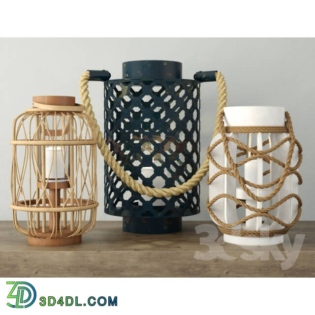 Other decorative objects - Rope _amp_ Rattan Lanterns