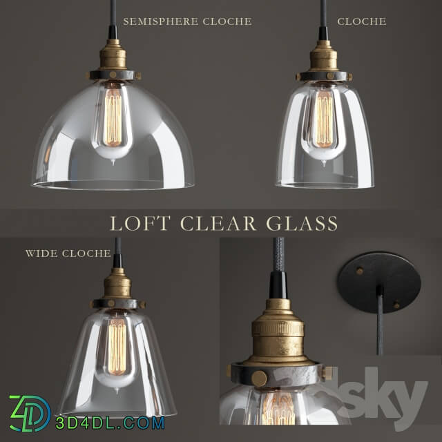 Lamps series quot Loft Clear Glass quot Pendant light 3D Models