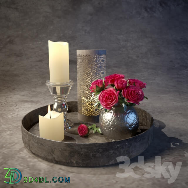 Decorative set with candles