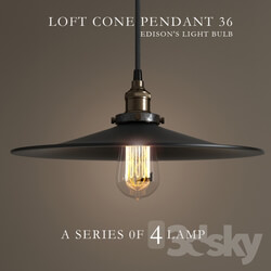 A series of chandeliers quot LOFT CONE PENDANT 36 quot  