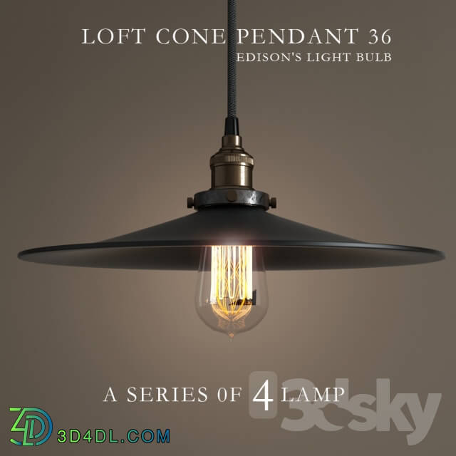 A series of chandeliers quot LOFT CONE PENDANT 36 quot 