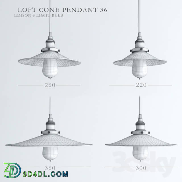 A series of chandeliers quot LOFT CONE PENDANT 36 quot 