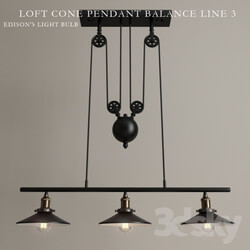 Chandelier quot Loft Cone Pendant Balance Line 3 quot  