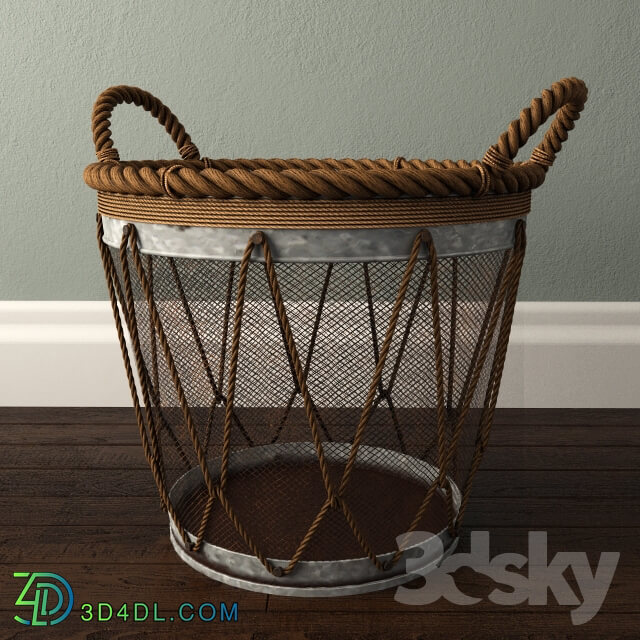 Bathroom accessories - Assorted Metal Burlap Basket