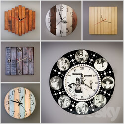 Collection of wall clocks handmade Watches Clocks 3D Models 