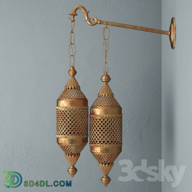 Wall light - Moroccan Double Lantern Sconce