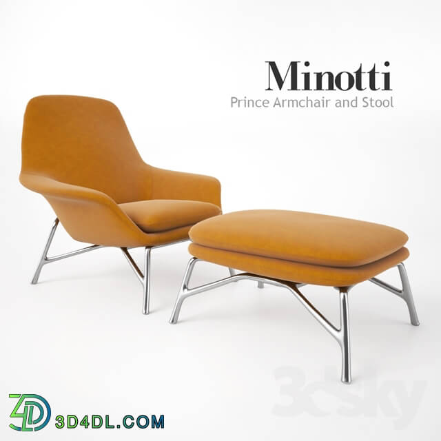 Minotti Prince Armchair and Stool