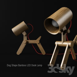 Dog Shape Bamboo LED Desk Lamp 