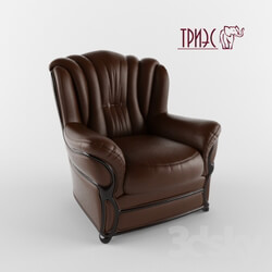 Classic chair made of genuine leather with wooden décor Diana 6 Factory TRIES  